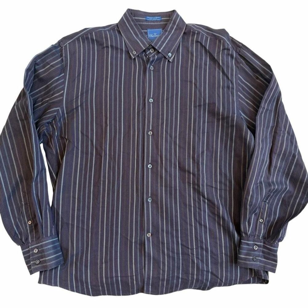 Faconnable Men's Vertical Striped Button Down Shirt